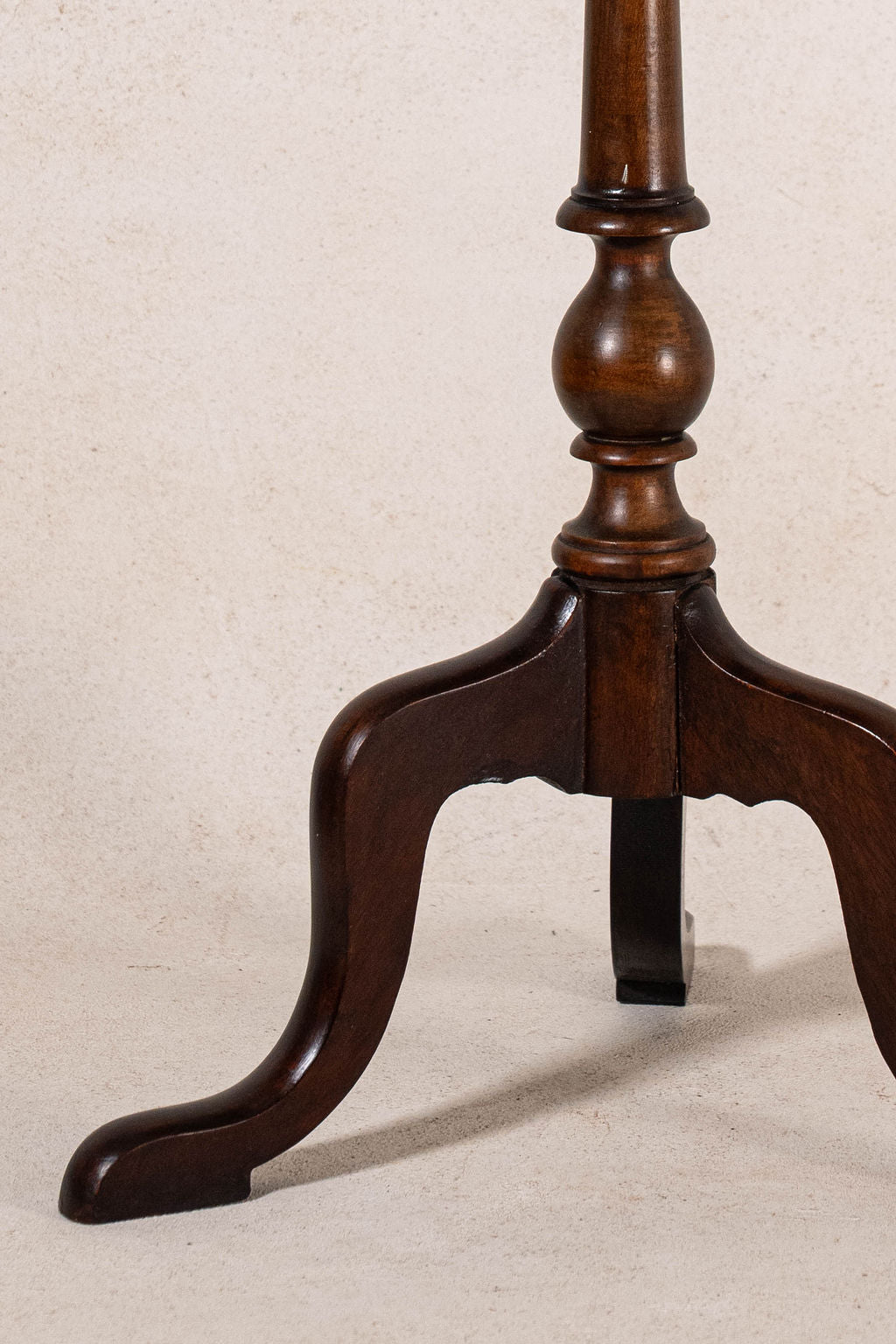 Vintage English Mahogany Wine Table with Beveled Lip Edge (c. 1930)