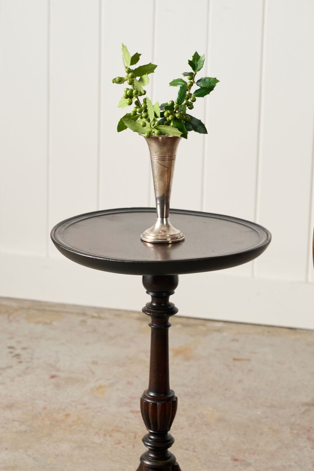 Vintage English Mahogany Wine Table with Beveled Lip Edge (c. 1930)