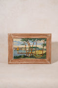 Load image into Gallery viewer, Mid-Century Oil on Board Seaside Town
