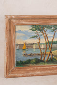 Load image into Gallery viewer, Mid-Century Oil on Board Seaside Town
