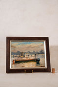 Load image into Gallery viewer, Boat Oil on Board in Antique Oak Frame (c. 1900)
