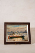 Load image into Gallery viewer, Boat Oil on Board in Antique Oak Frame (c. 1900)
