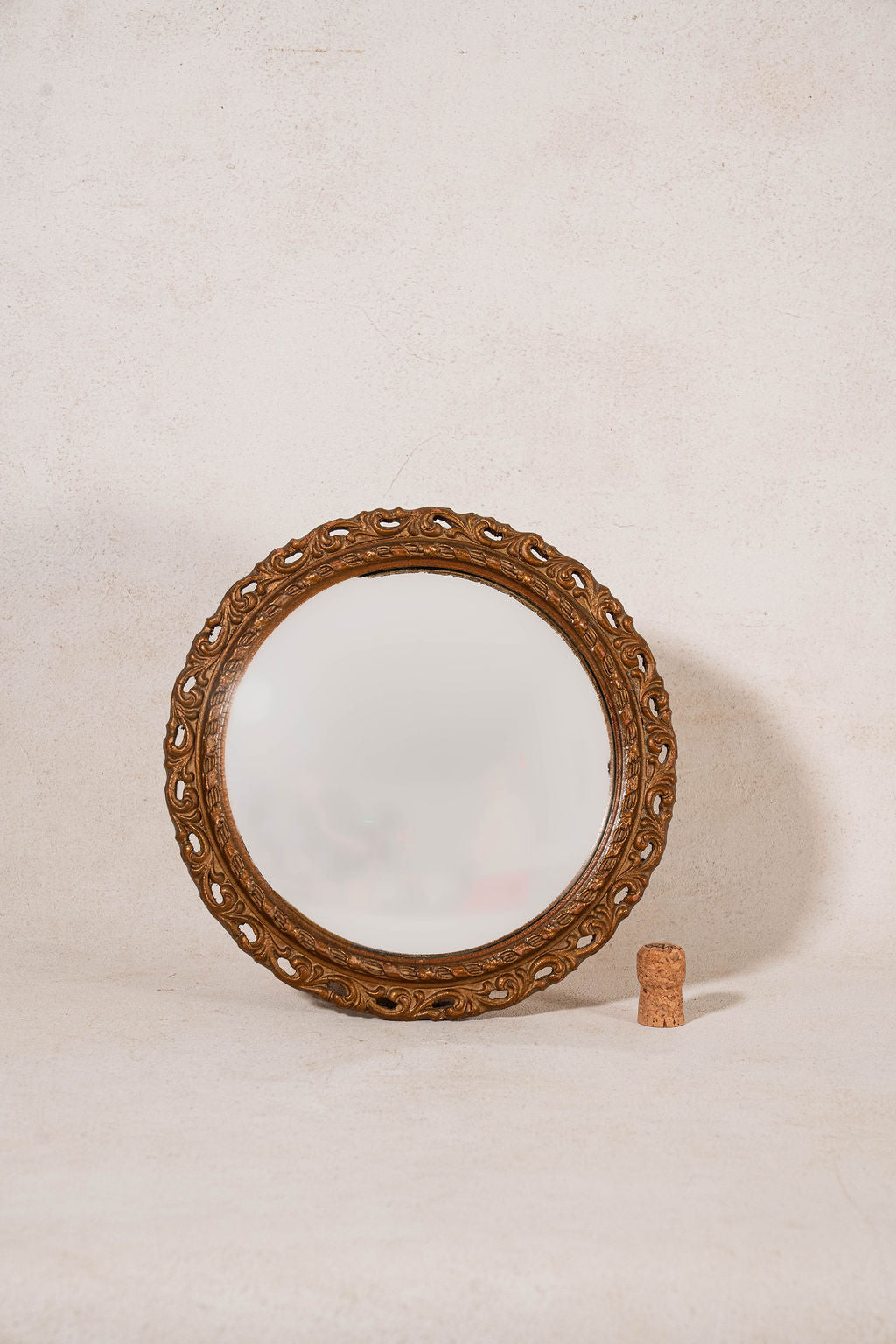 Carved Giltwood Convex Mirror C. 1930s