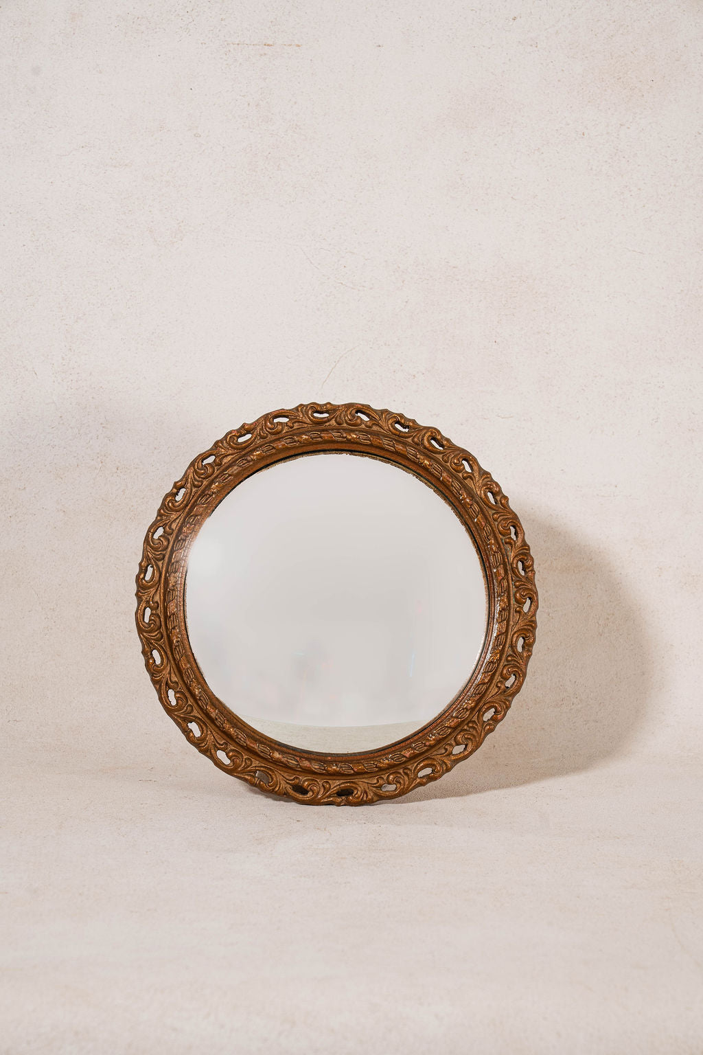 Carved Giltwood Convex Mirror C. 1930s