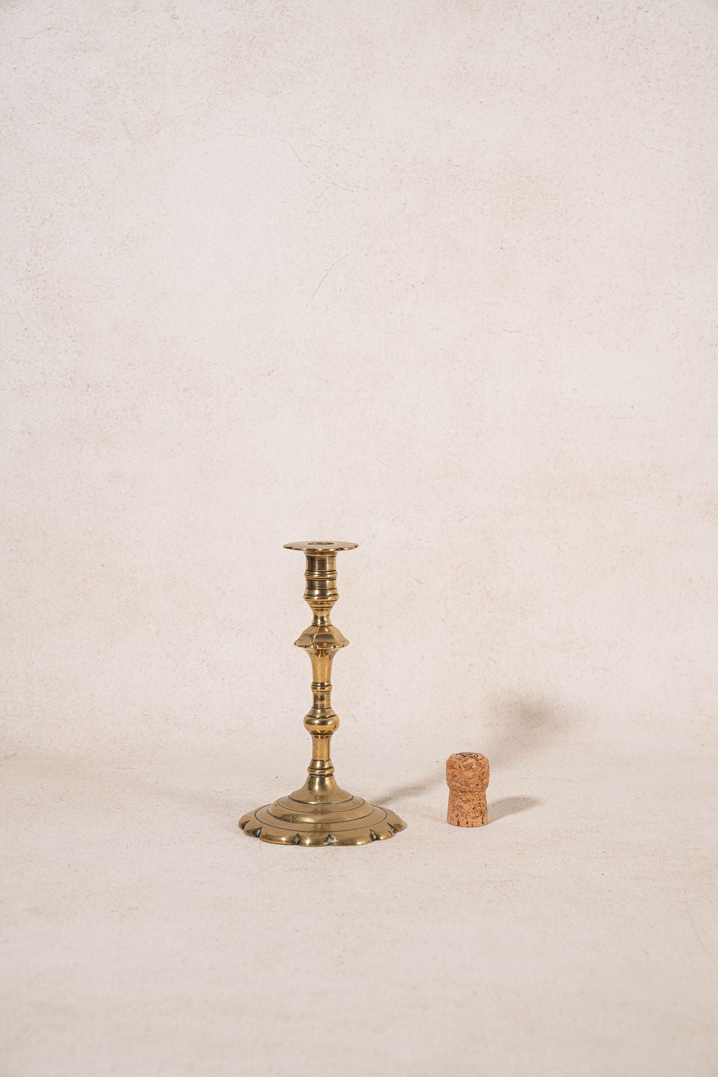 18th Century Petal Base Brass Candle Stick (SINGLE)