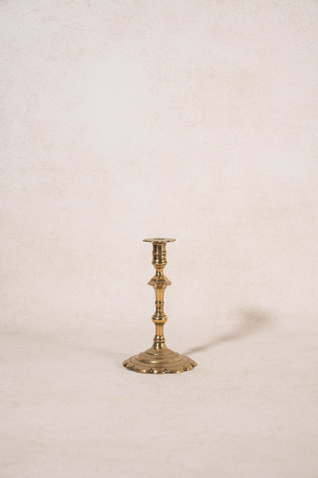 18th Century Petal Base Brass Candle Stick (SINGLE)