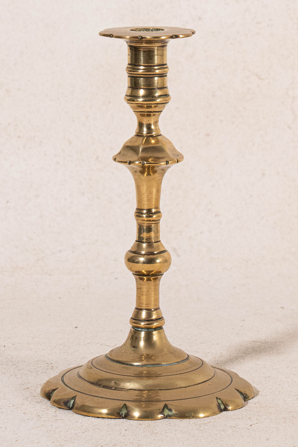 18th Century Petal Base Brass Candle Stick (SINGLE)