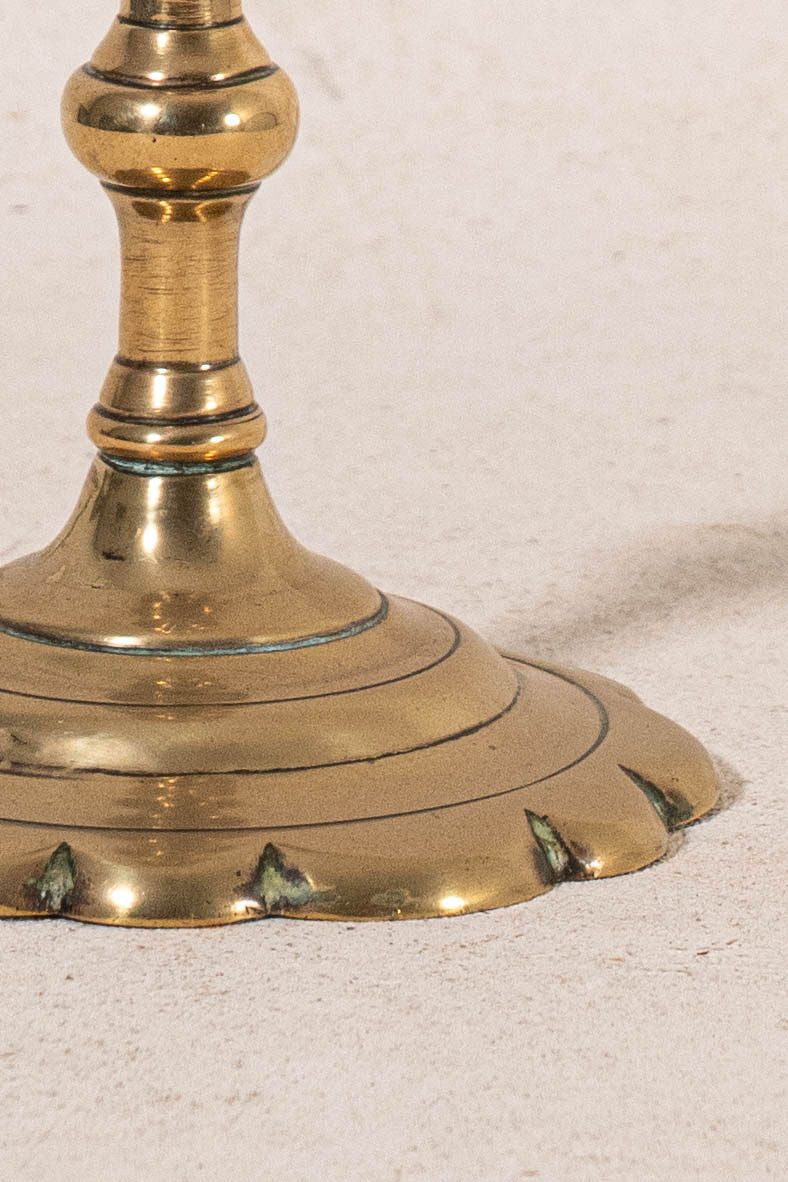 18th Century Petal Base Brass Candle Stick (SINGLE)