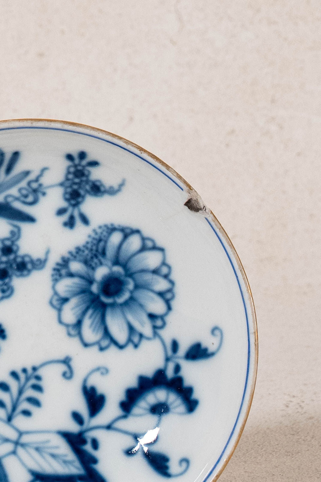 Antique Gold Rim Meissen Blue Onion Saucer| AS IS