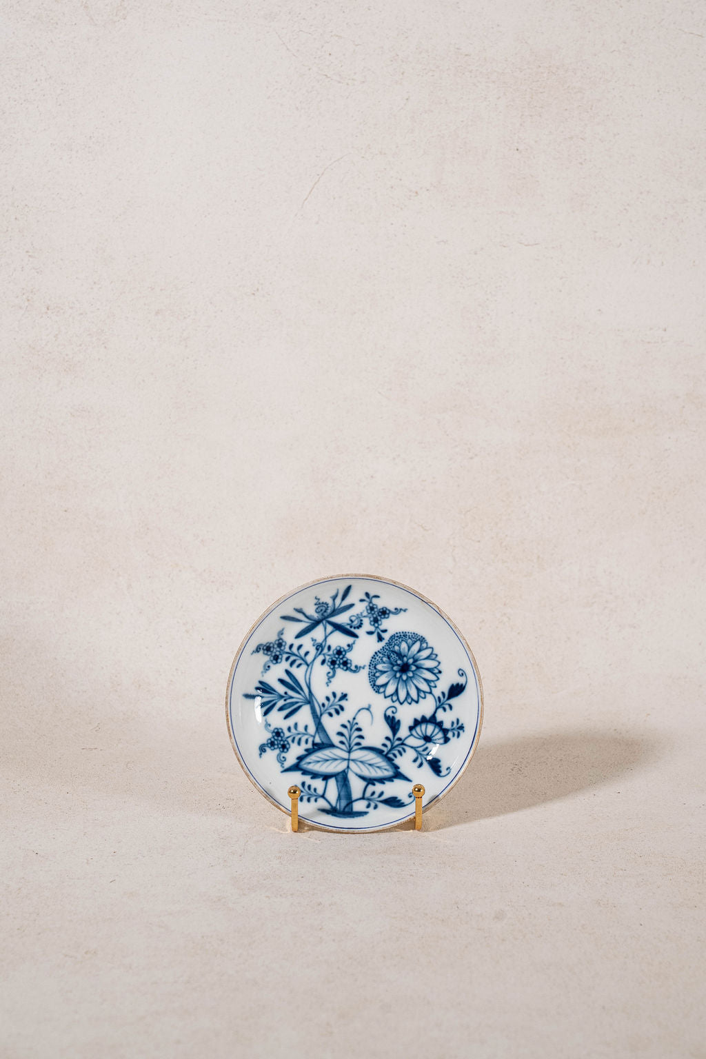 Antique Gold Rim Meissen Blue Onion Saucer