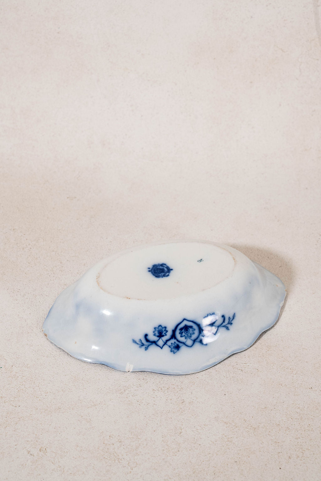 W. H. Grindley Antique Blue Flow Transferware Oval Serving Vegetable Bowl