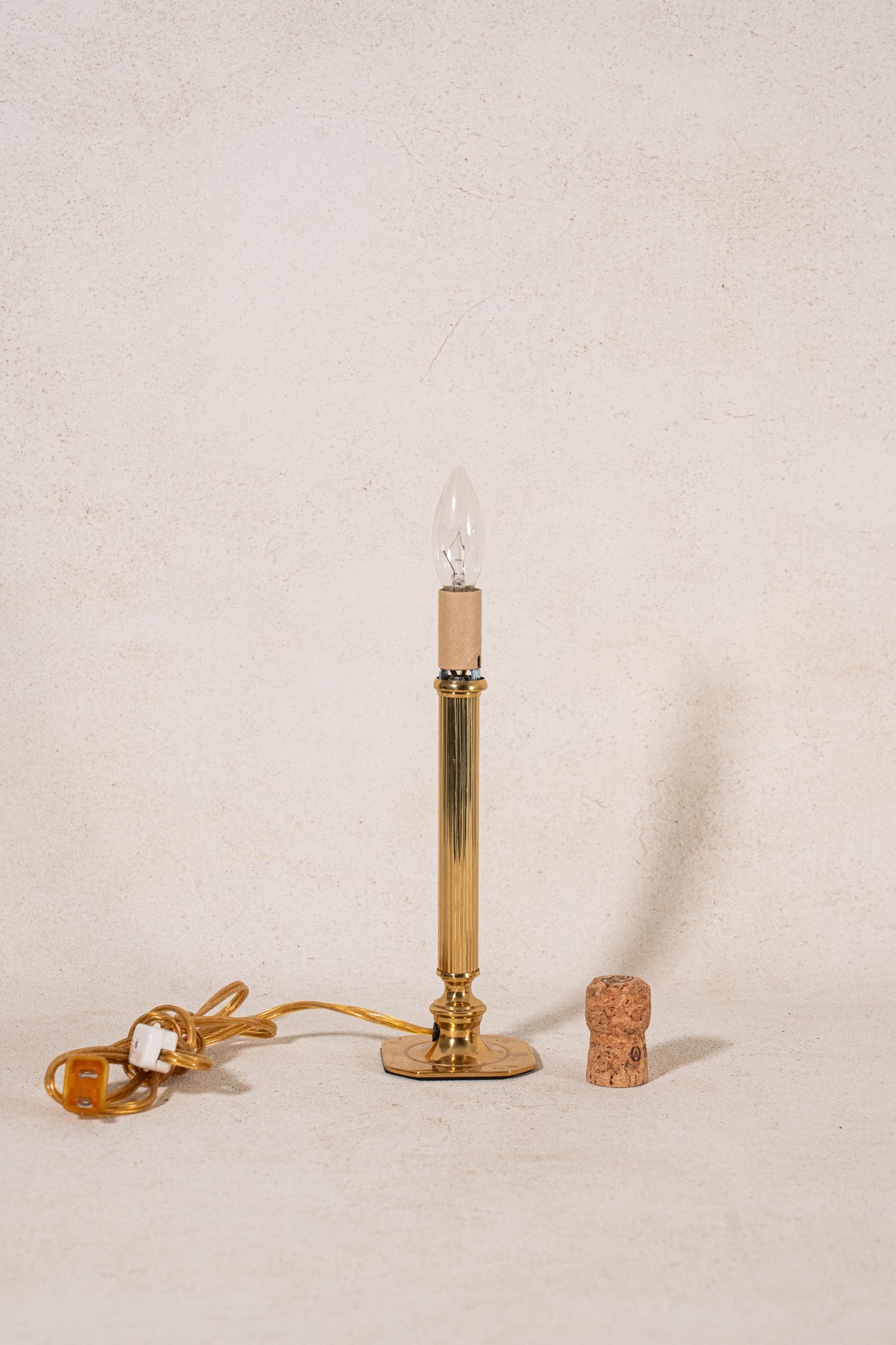 Vintage Gold Fluted Column Petite Lamp