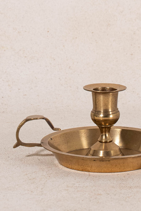 Vintage Brass Chamberstick Candle Holder