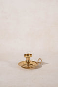 Load image into Gallery viewer, Vintage Solid Brass Chamberstick Candle Holder with Copper Bolts
