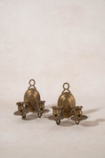 Load image into Gallery viewer, PAIR of Vintage Brass Colonial-Style Double Candle Sconce
