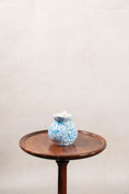 Load image into Gallery viewer, Petite Vintage Blue + White Spongeware Creamer Pitcher with Scalloped Edge
