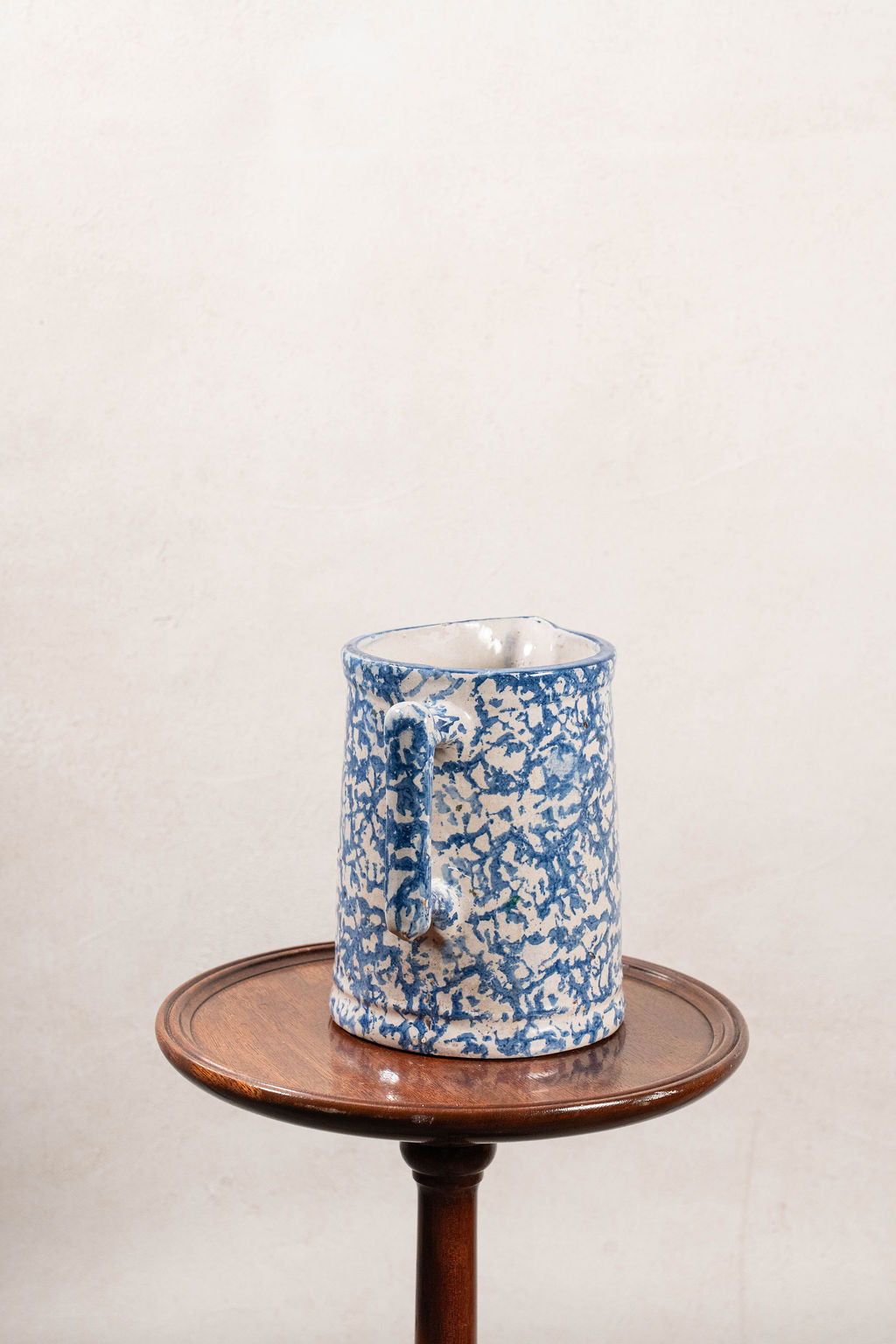 Antique Blue + White Spongeware Milk Pitcher