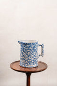 Load image into Gallery viewer, Antique Blue + White Spongeware Milk Pitcher
