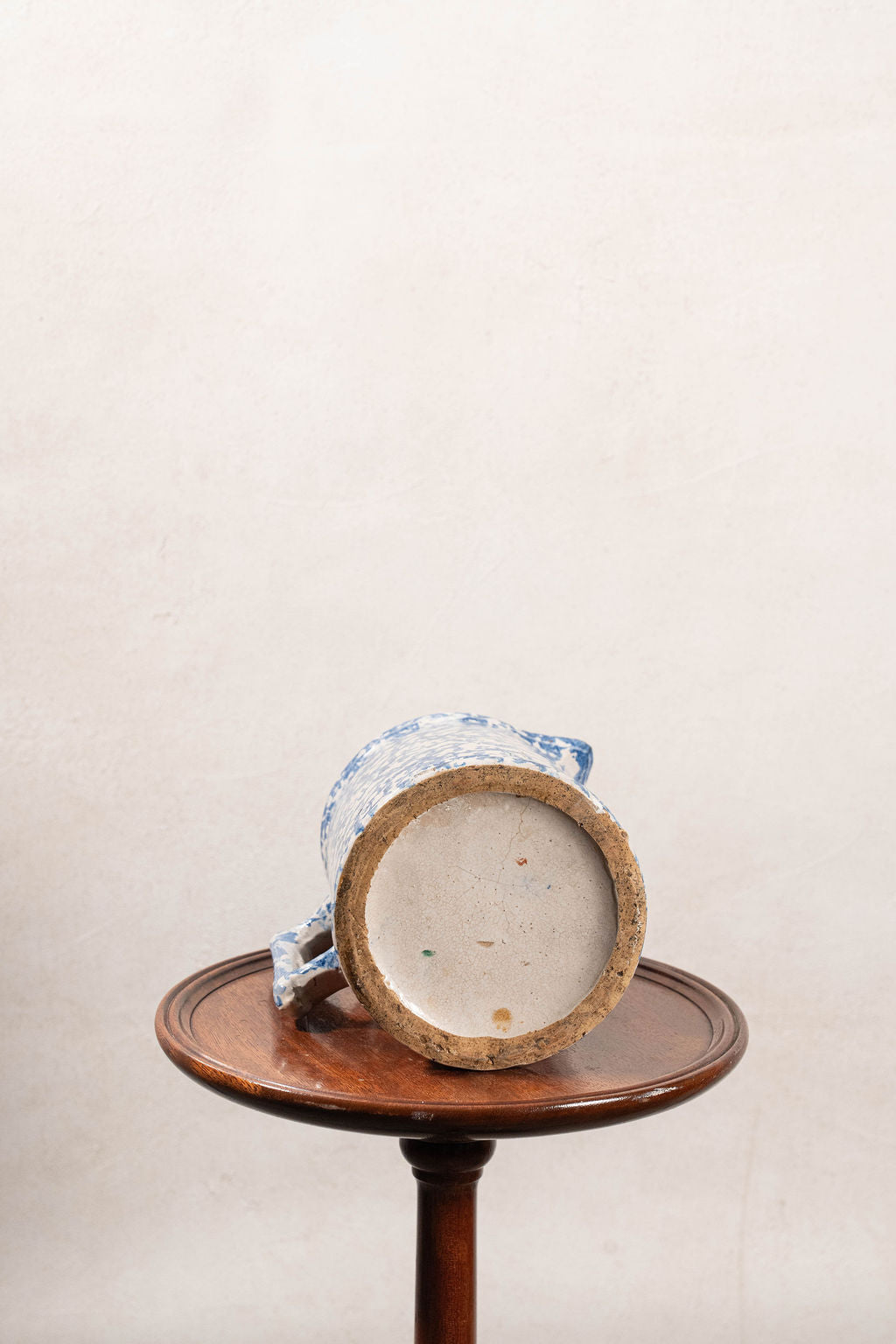 Antique Blue + White Spongeware Milk Pitcher