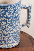 Load image into Gallery viewer, Antique Blue + White Spongeware Milk Pitcher
