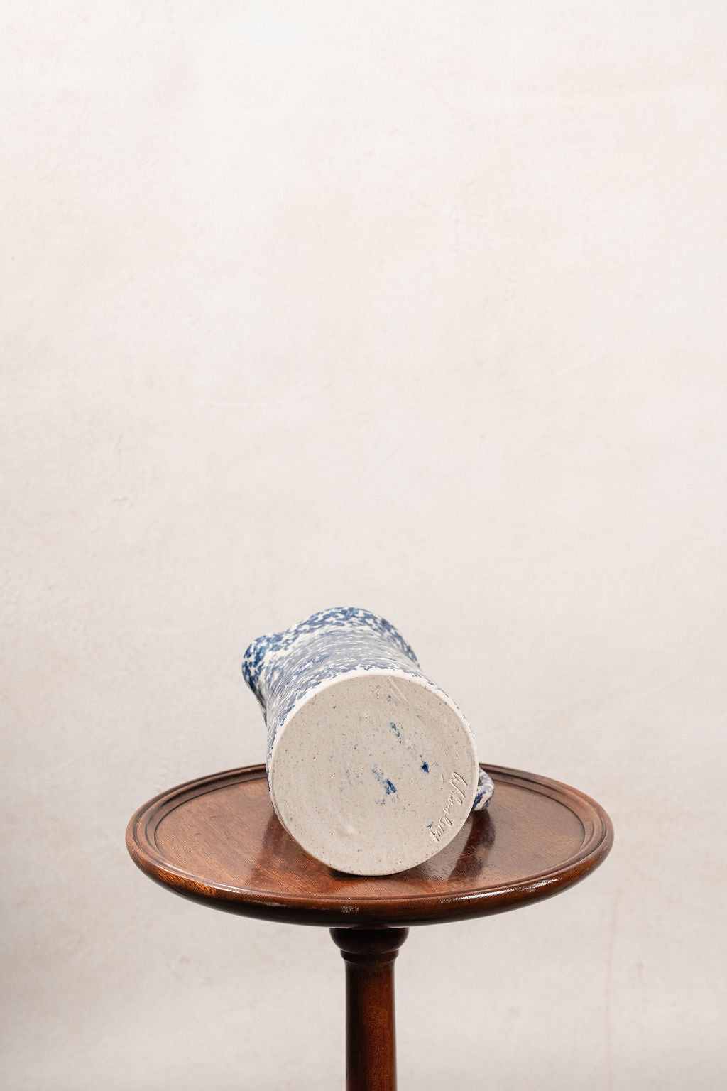 Handmade Stoneware Blue Spongeware Pitcher