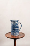 Load image into Gallery viewer, Handmade Stoneware Blue Spongeware Pitcher
