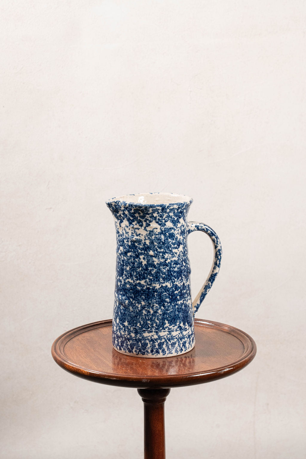 Handmade Stoneware Blue Spongeware Pitcher