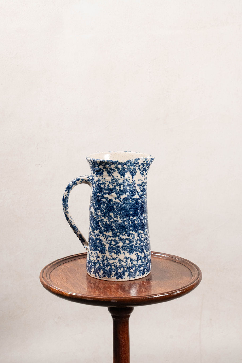 Handmade Stoneware Blue Spongeware Pitcher
