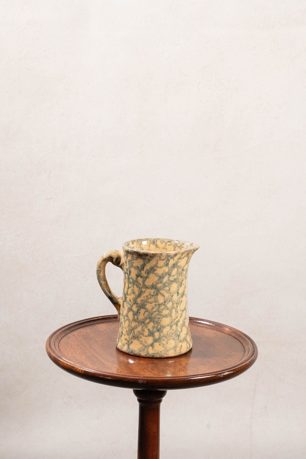 Antique Stoneware Yellowwear + Blue Spongeware Pitcher