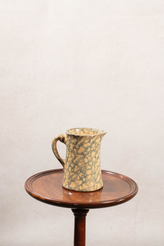 Antique Stoneware Yellowwear + Blue Spongeware Pitcher