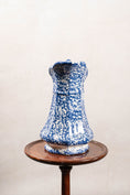 Load image into Gallery viewer, 19th Century Antique Victorian Ironstone Blue + White Spongeware Pitcher
