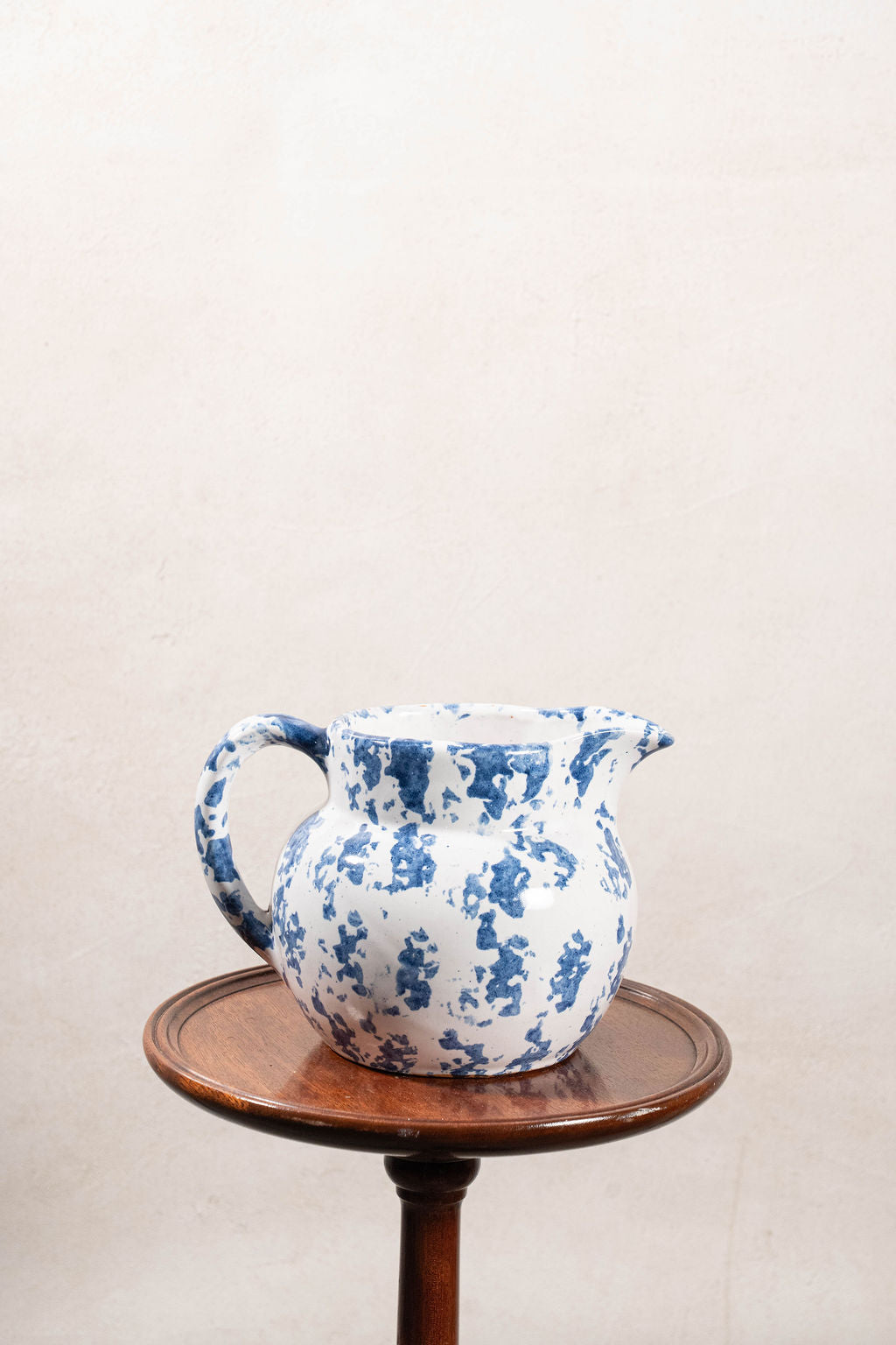 Vintage Blue + White Spongeware Pitcher by Bybee