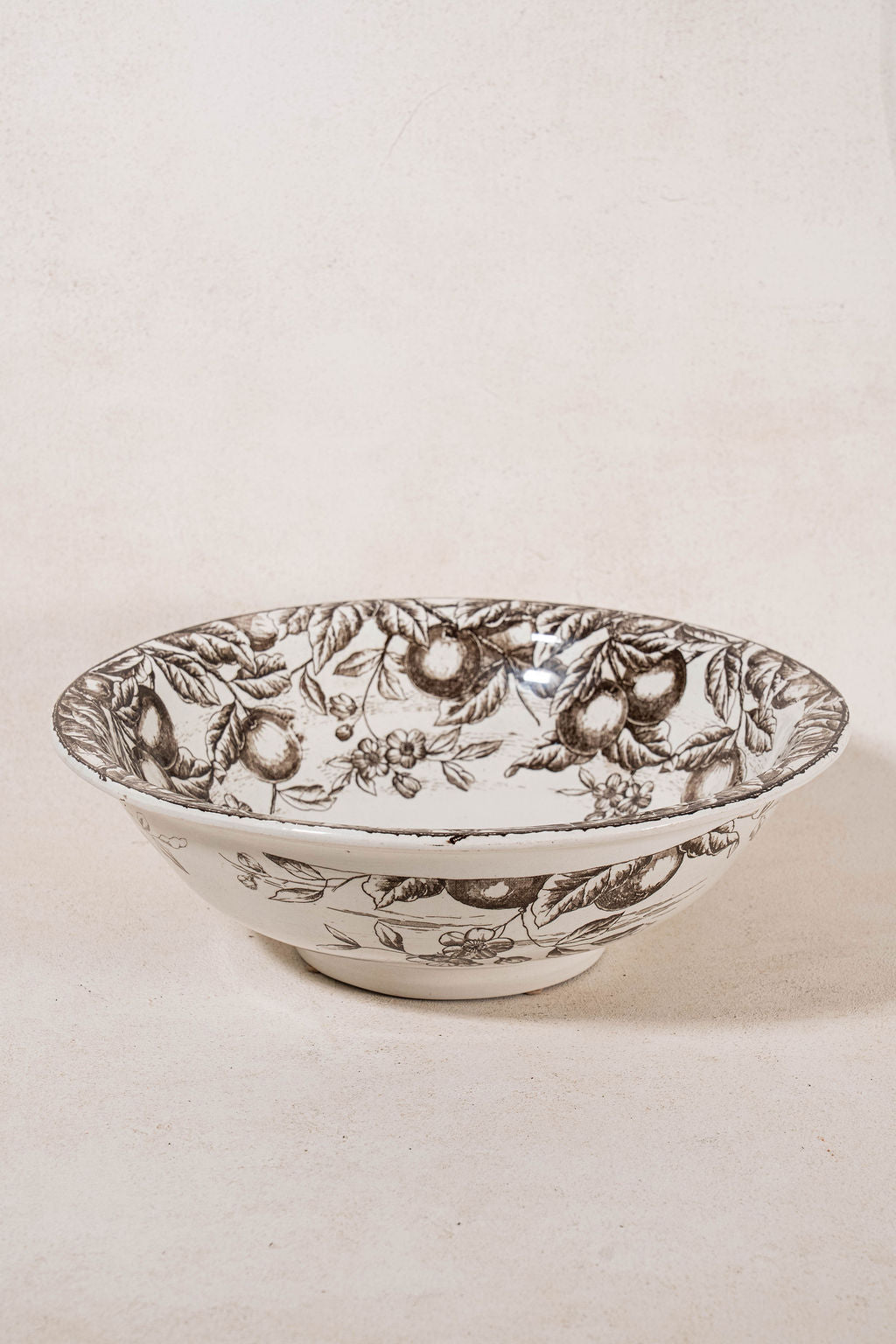 Large Vintage Brown Transferware Bowl