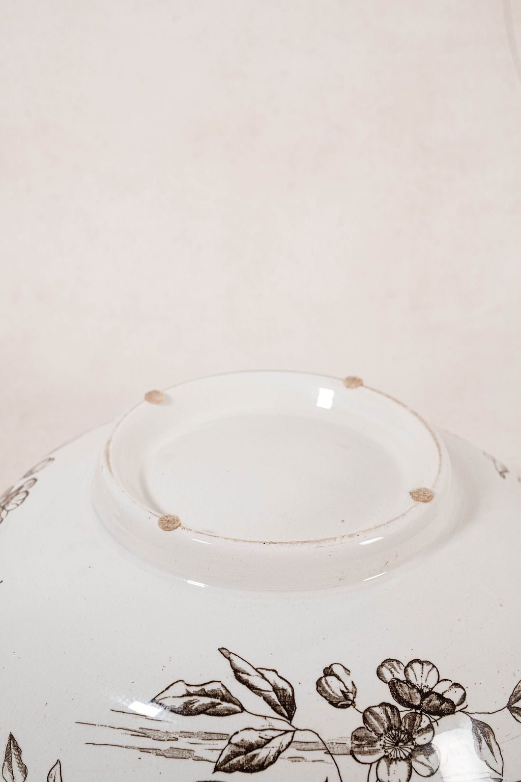 Large Vintage Brown Transferware Bowl