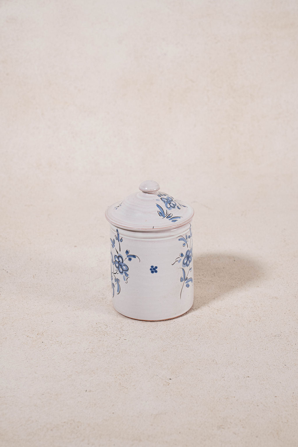 French Moustiers Blue & White Lidded Canister