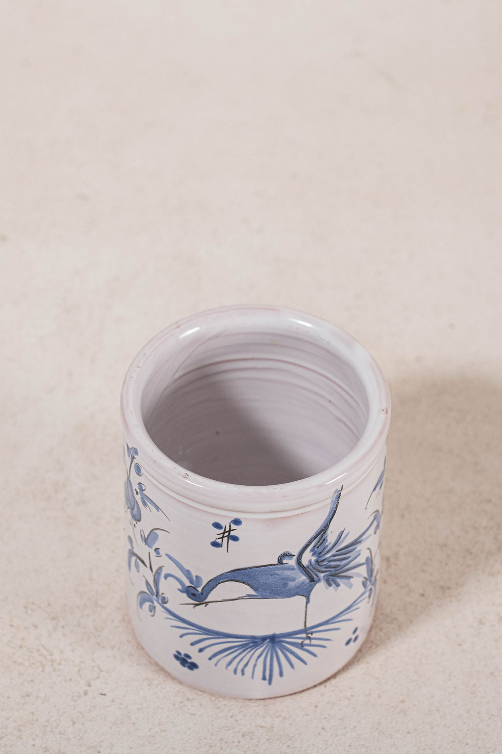 French Moustiers Blue & White Lidded Canister