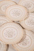 Load image into Gallery viewer, SET of 7 | Vintage Floral Salad Plates with Gold Greek Key Border

