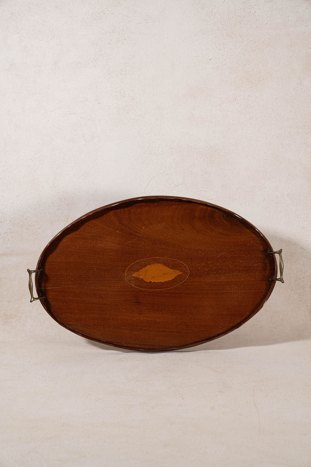 Edwardian Mahogany Scalloped Tray with Shell Inlay