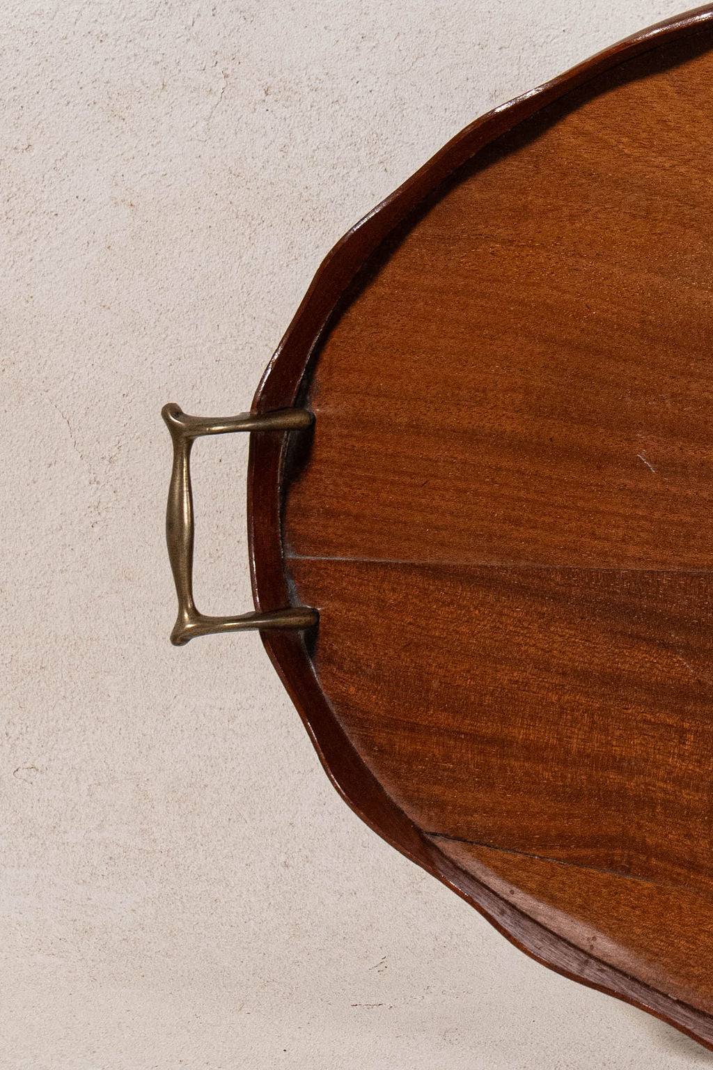 Edwardian Mahogany Scalloped Tray with Shell Inlay