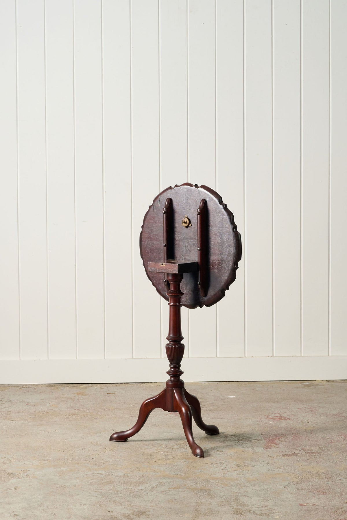 Antique English Mahogany Pie Crust Tilt Top Wine Table