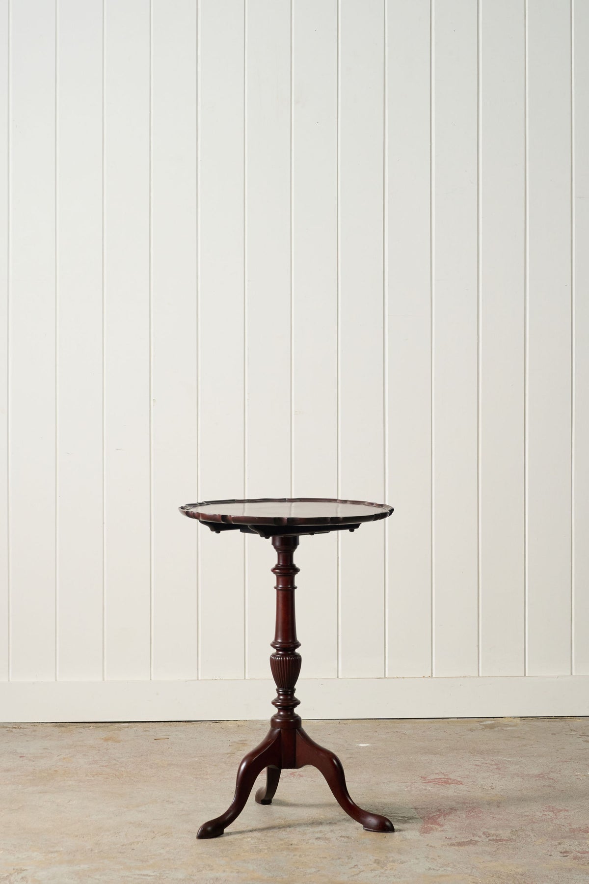 Antique English Mahogany Pie Crust Tilt Top Wine Table