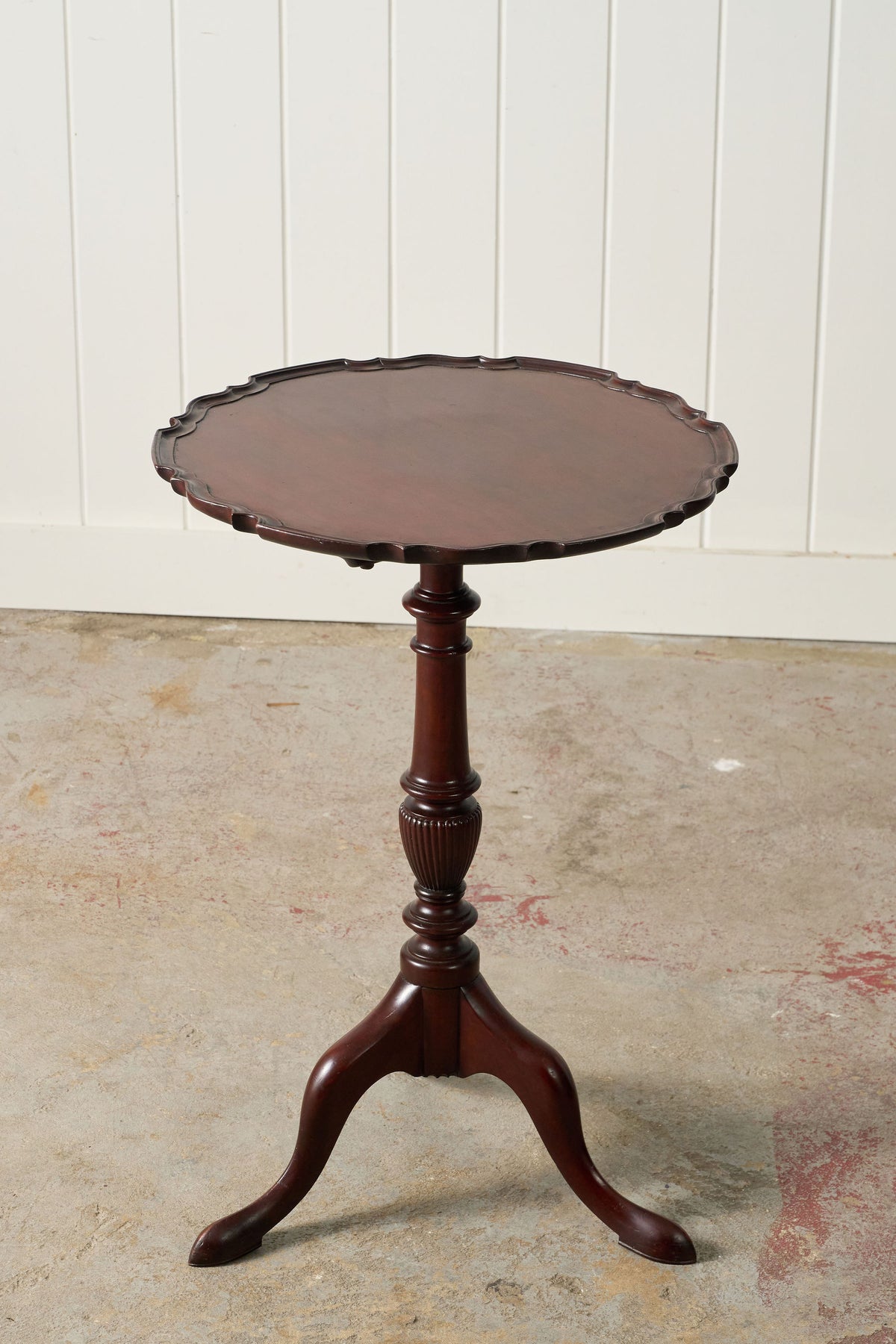 Antique English Mahogany Pie Crust Tilt Top Wine Table