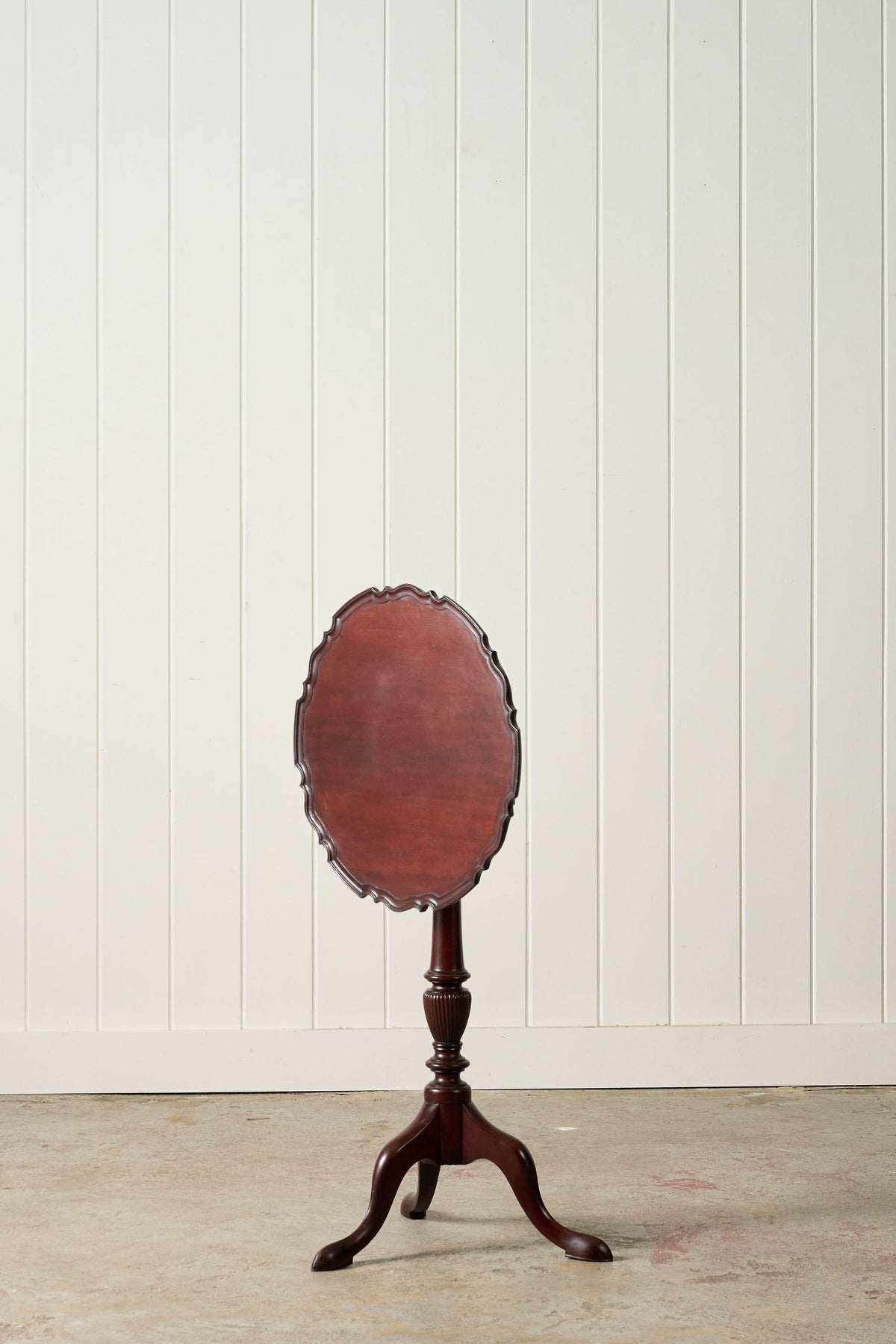 Antique English Mahogany Pie Crust Tilt Top Wine Table