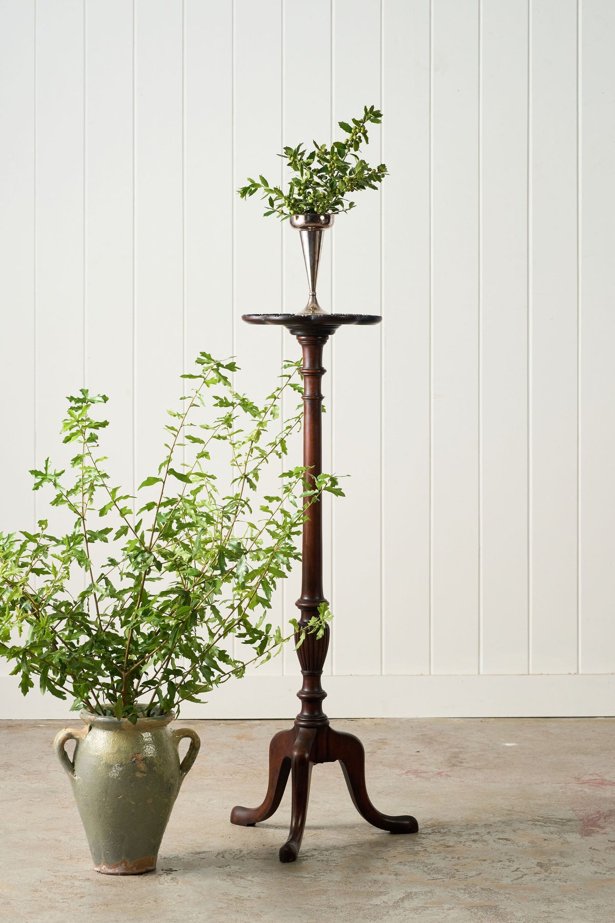 English Mahogany Petal Shaped Plant Stand (c. 1930)