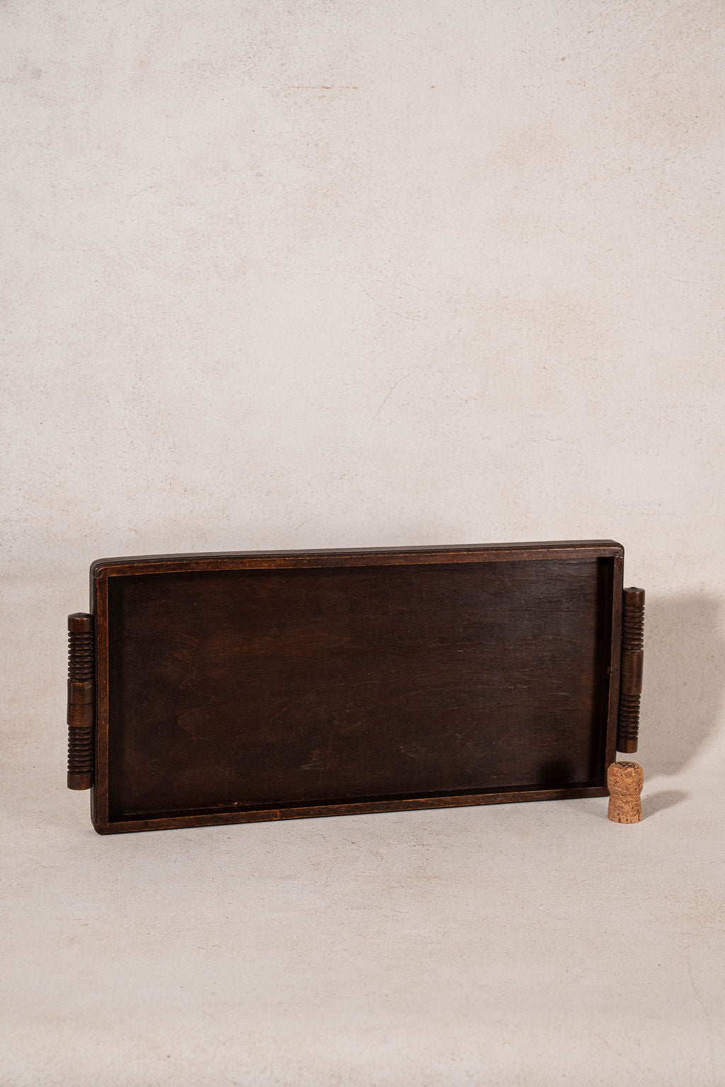 Antique English Oak Tray with Ribbed Handles