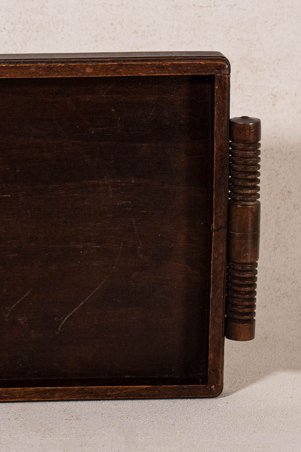 Antique English Oak Tray with Ribbed Handles