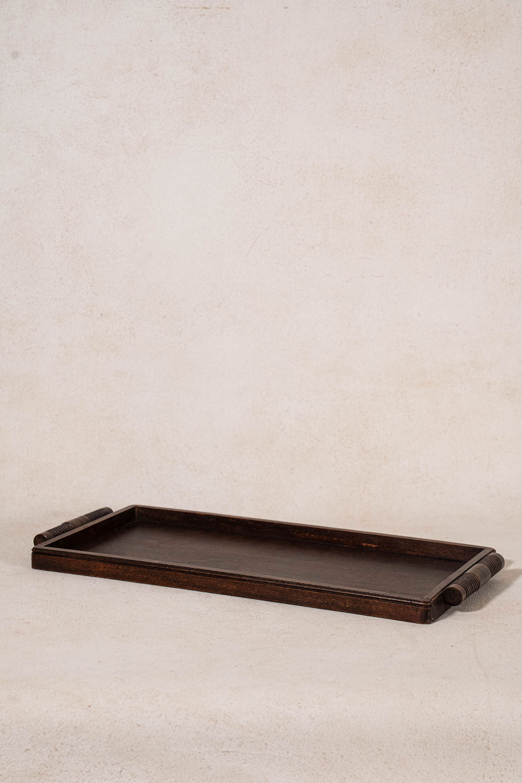 Antique English Oak Tray with Ribbed Handles