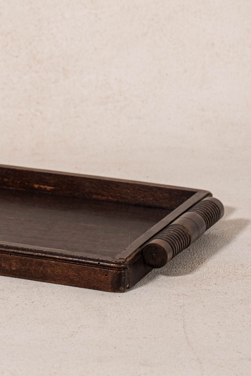 Antique English Oak Tray with Ribbed Handles