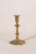 Load image into Gallery viewer, PAIR of 19th Century Brass Candlesticks with Beveled Square Base
