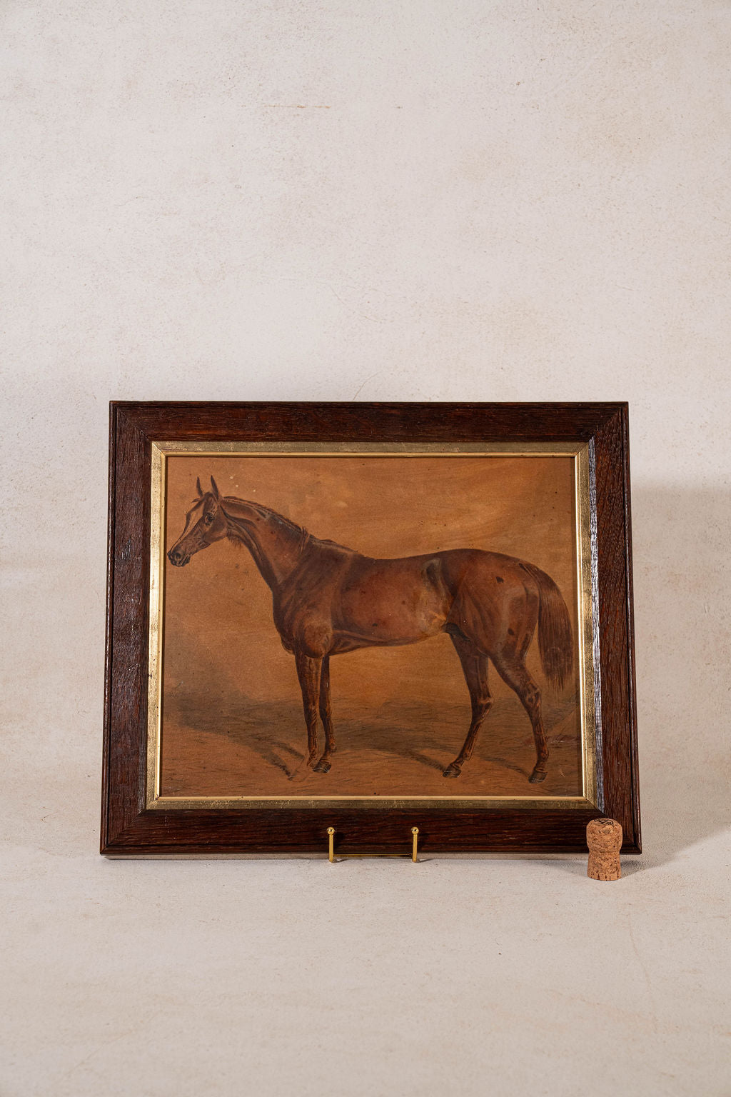 Original Horse Watercolor in English Oak Frame (c. 1910)